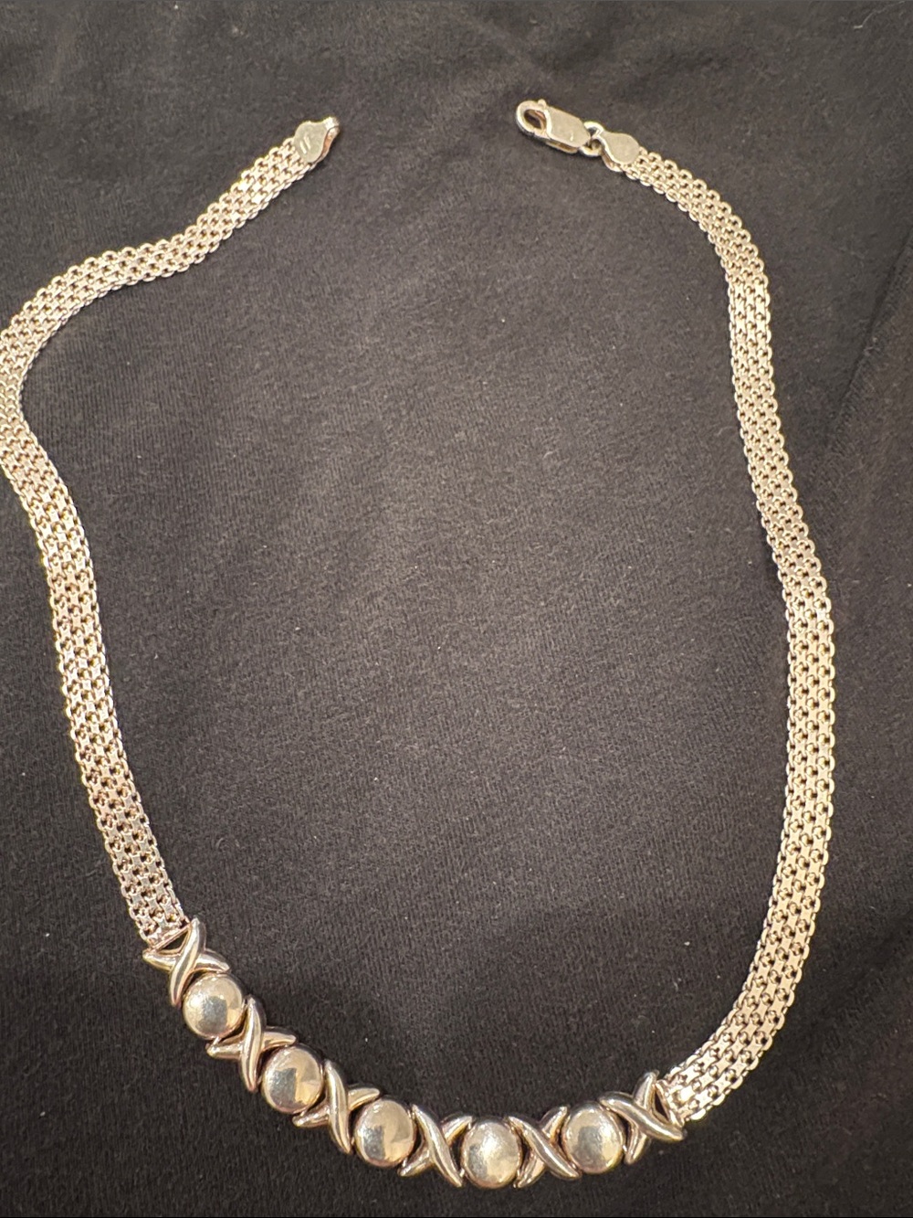 Classic Sterling Silver X/O Link Necklace
